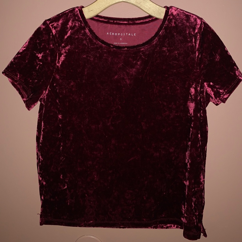 Aeropostale suede maroon crop top